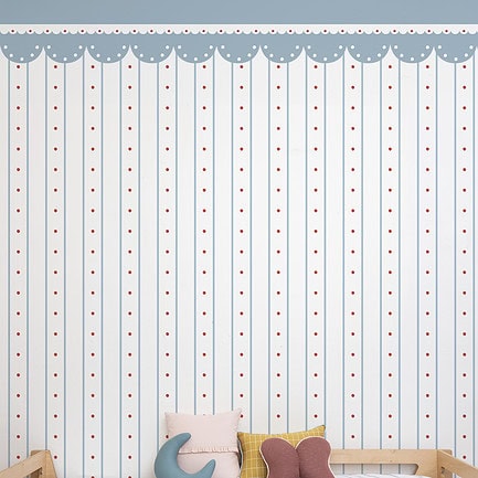 Papel de parede Doce Nostalgia com barrado