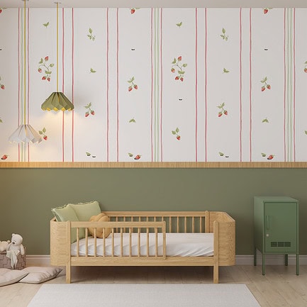 Papel de parede Listado Aquarela Frutinhas