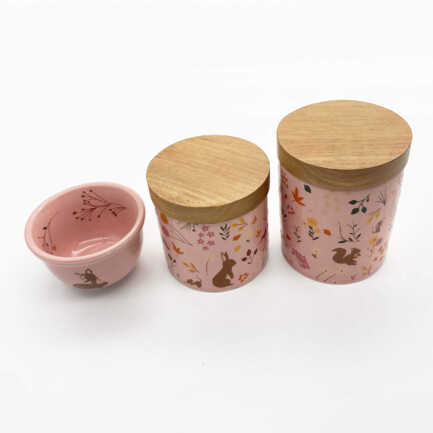 Kit Higiene Afeto rosa com dourado