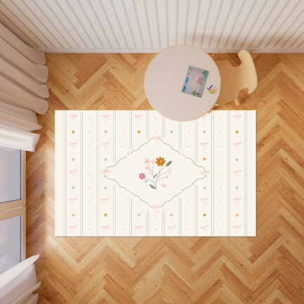 Tapete Playmat Flor e Laço