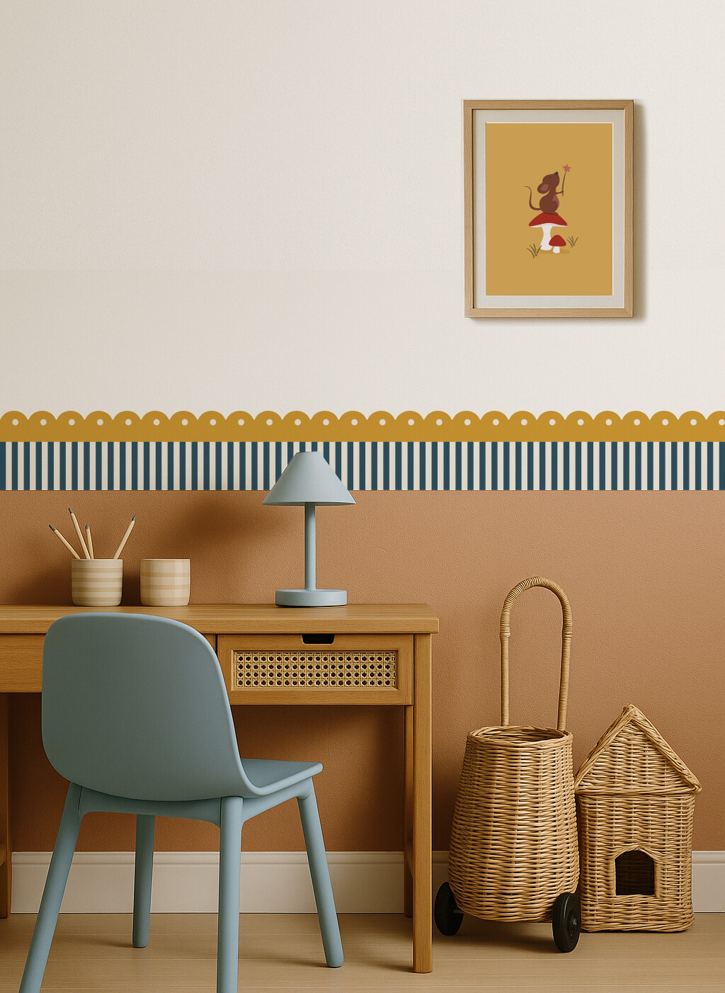 Montagem barrado 6 Barrado Adesivo Listrado com ondinha