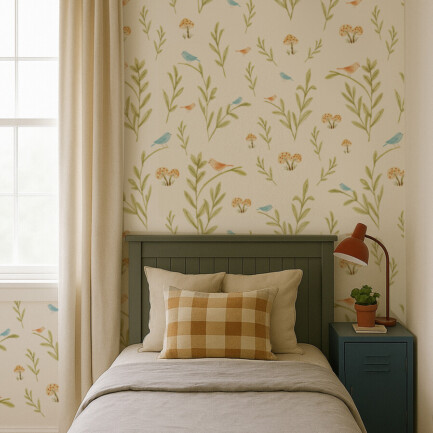 Papel de parede Pássaro e Folhagem